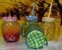 Mason Jar With Handle, Cover & Reusable Straw- 1 Pc