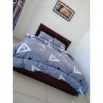 4 Piece Multicolor Duvet + 2 Pillows - Grey Triangle