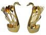 Duck spoon holder plus 6pcs Tea spoon gold