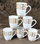 Ceramic Elegant Mugs - 6 Pieces