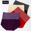 Fashion 4pcs High-waist Pure Cotton Panties-multicolour