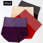 Fashion 4pcs High-waist Pure Cotton Panties-multicolour
