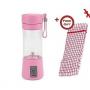 Generic Portable Blender Juicer Cup / Electric Fruit Mixer-Pink + FREE Kitchen Towel