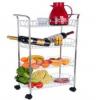 Steel trolley 4layer coloured with wheels