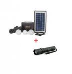 GDLITE Solar Panel, LED Lights And Phone Charging Kit Free Torch