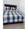 4 Piece Duvet Set  + 2 White Pillows 600gms each - Checked Large