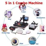Generic 5 in 1 Dual Digital Transfer Sublimation Heat Press Machine for T-Shirt Mug Hat