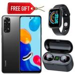 XIAOMI Redmi Note 11, 6.43" , 6GB+128GB, 50MP, 4G LTE, Gray + Smart Watch & Earbuds