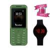 Bontel 5310 Mini 1.44"BigScreen,LoudSpeaker, FM,Spotlight Torch 1000mAh+Watch– Green