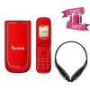 Bontel A225 1.7"Display Big Battery Powerful Speaker Flash Torch- Dual Sim +BE-Red