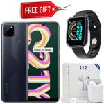 Realme C21Y, 6.5", 4 GB+ 64GB(Dual SIM), 5000mAh, Black + Smart Watch & Airpods