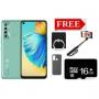 Tecno Camon 17, 6.6`, 128GB + 4GB RAM, Green+FREE M/CARD+S/STICK+RING+COVER