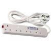 Power King Best 4 Way Power Extension With Long Cable - White