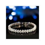 Fashion Crystal Bracelet With Diamond Inlaid-Silver