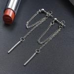 Fashion Retro Long Earrings Chain Metal Texture