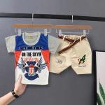 Fashion 2 Pieces Summer Clothes Set Boys T-shirt And Shorts(3-5year)