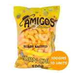 Amigos Corn Chips Ready Salted 100gms - Pack Of 10