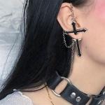 Fashion 1PC Vintage Long Chain Cross Zipper Drop Earrings