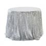 Generic 2 PCS Round Table Decoration Cloth Hotel Wedding Banquet Decoration Embroidered Sequin Tablecloth, Size:60cm(Silver)