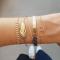 Fashion 5Pcs/set Gold Color Crystal Opal Open Bracelet Set