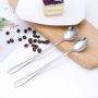 Generic 1Pc Stainless Steel Coffee Soup Tea Dinner Spoon Smooth Tableware with Long Handle