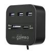 Generic 5 In 1 High Speed Card Reader USB HUB TF SD MS M2