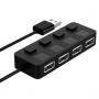 Generic USB 2.0 Hub Multi USB Splitter 4 Ports Expander Power Adapter With Switch