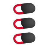 Generic Laptop Lens Cover Ultra-thin Computer Camera Lens Blocking Protection Sticker-Black Red Border-18.5 * 9 *0.7 Mm