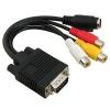 Generic VGA SVGA To S Video 3 RCA Converter AV Cable Adapter For-