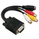 Generic VGA SVGA To S Video 3 RCA Converter AV Cable Adapter For-