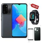 Tecno Spark 8C 6.6" 64GB+2 GB RAM, Dual Sim, Black + Smart Watch + Cover + 3D