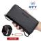 ARHANORY Ladies Wallets With Zipper Women Large Capacity Clutch Bags With Bracelets-Black