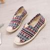 Fashion Women`s Shoes Loafers Sneakers Slip-on Walking Shoes Breathable Canvas Ethnic Style Running Fisherman Shoes