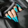 Generic 24Pcs Detachable False Nails DIY Nail Art-Matte Blue