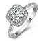 Fashion Female Diamond Engagement Wedding Ring Silver