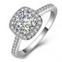 Fashion Female Diamond Engagement Wedding Ring Silver
