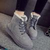 Fashion Women Casual Suede Fur Lace-up Ankle Boots Snow Bootie Shoes