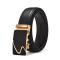 Generic Men`s Leather Buckle Belt Business - Black