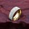 Fashion Delicate 5 Rows Crystal Diamond Couple Lovers Wedding Mens Rings Gold