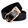Generic Men`s Auto-Lock Buckle Belt Leather Strap - Black