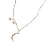 Fashion Necklace Moon Star Design Beautiful Alloy Clavicle Chain Jewelry Accessories For Party-Golden
