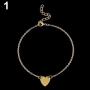 Fashion Women Love Heart Ankle Chain Anklet Bracelet Beach Sandal Foot Jewelry-Gold