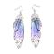 Fashion Butterfly Wing Drop Foil Rhinestone Earrings