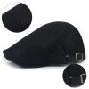 Generic Casual Beret Hat, Flat Cap,Breathable Mesh Cap, Adjustable - Black