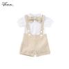 Catpapa Baby Boys Gentleman Outfit Summer Clothing Set -Beige
