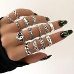 Fashion 14 In 1 Women`s Fashion Knuckle Ring Set