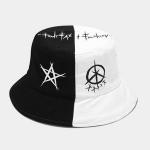 Fashion Summer Cotton Bucket Hat Patchwork Graffiti Outdoor Hip Hop Foldable