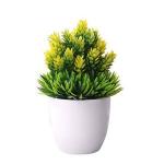 Generic Artificial Potted Plant Fake Bonsai Table Simulation-Yellow