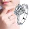 Fashion Crystal Heart Shaped Women`s Zircon Rings Jewelry