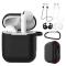 Fashion 7Pcs Portable Silicone Bluetooth Earphones Storage Bag Csae Box For AirPods-Black